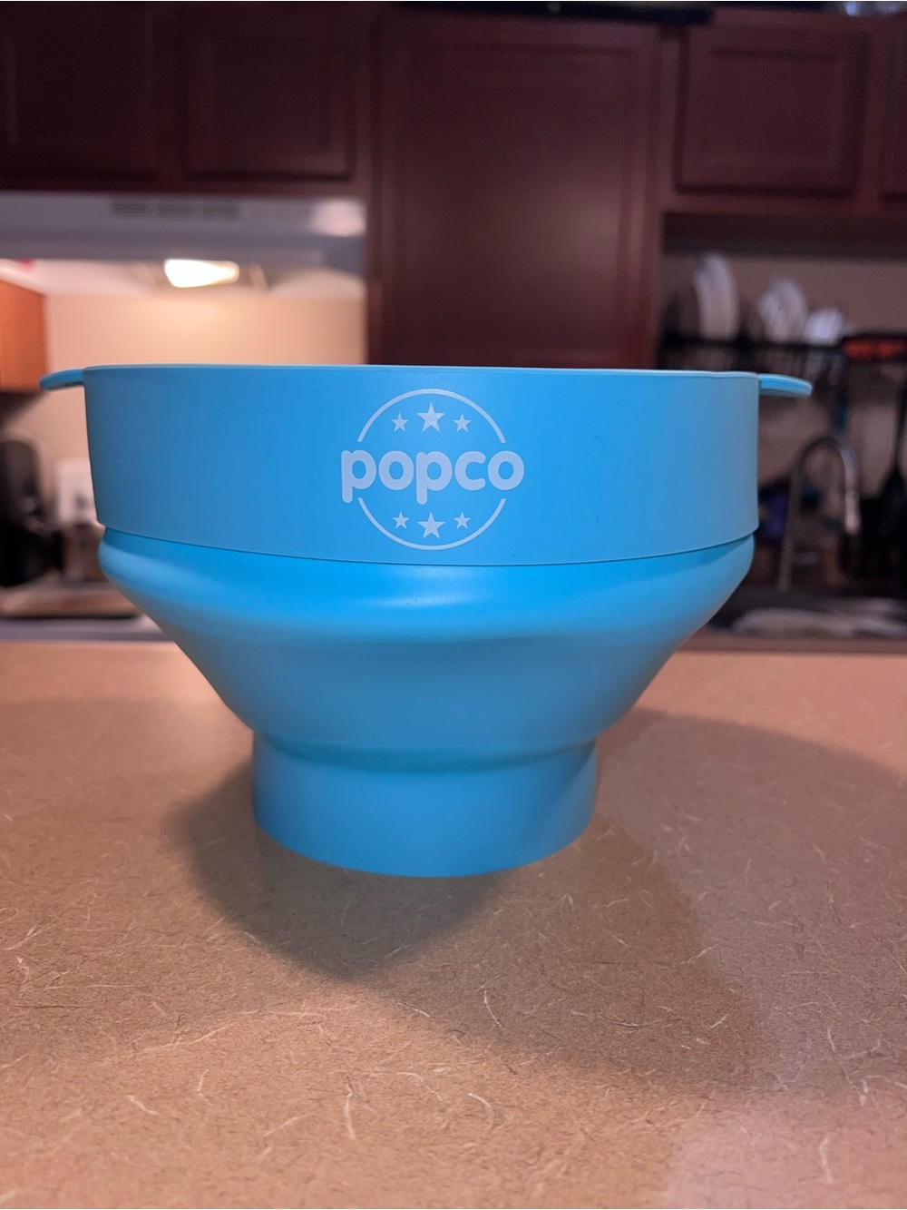 Popco Silicone Popcorn Maker - Microwave Popcorn Popper with Handles - Collapses